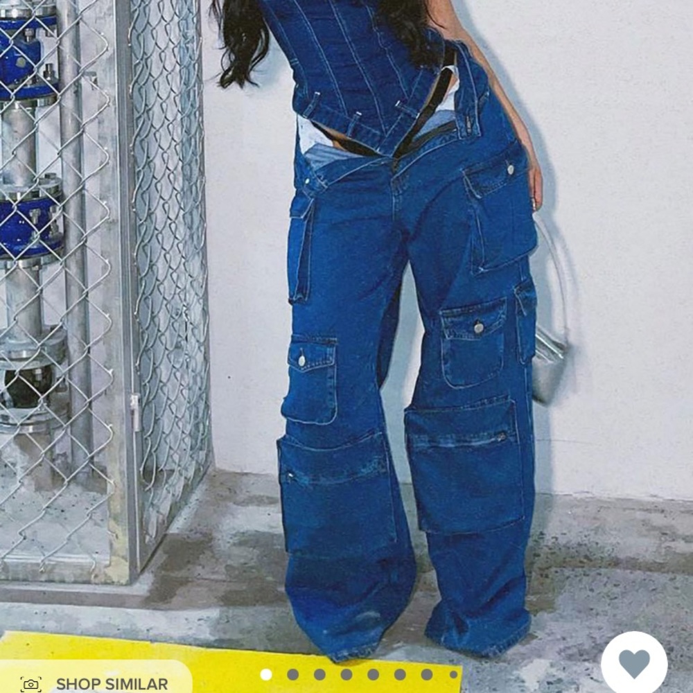 FashionNova Denim Cargo Pants